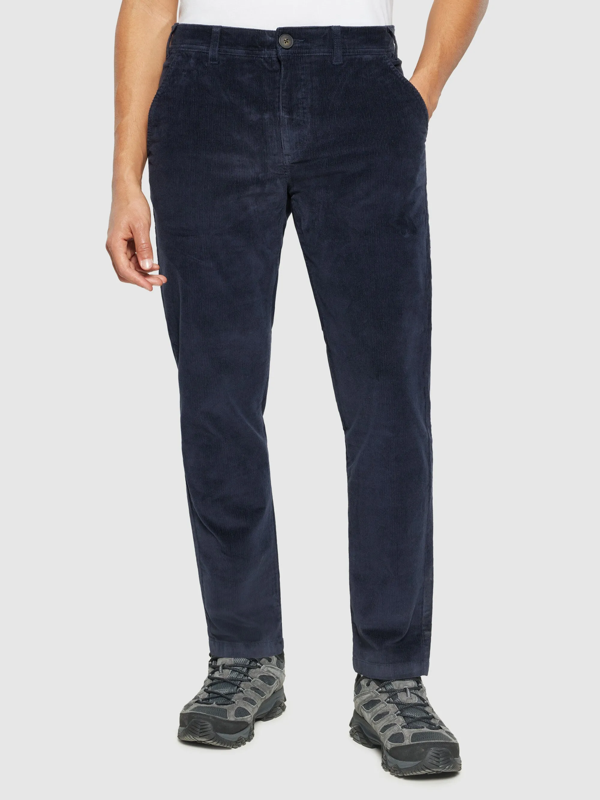 14 wales CHUCK regular corduroy chino pants - GOTS/Vegan - Night Sky