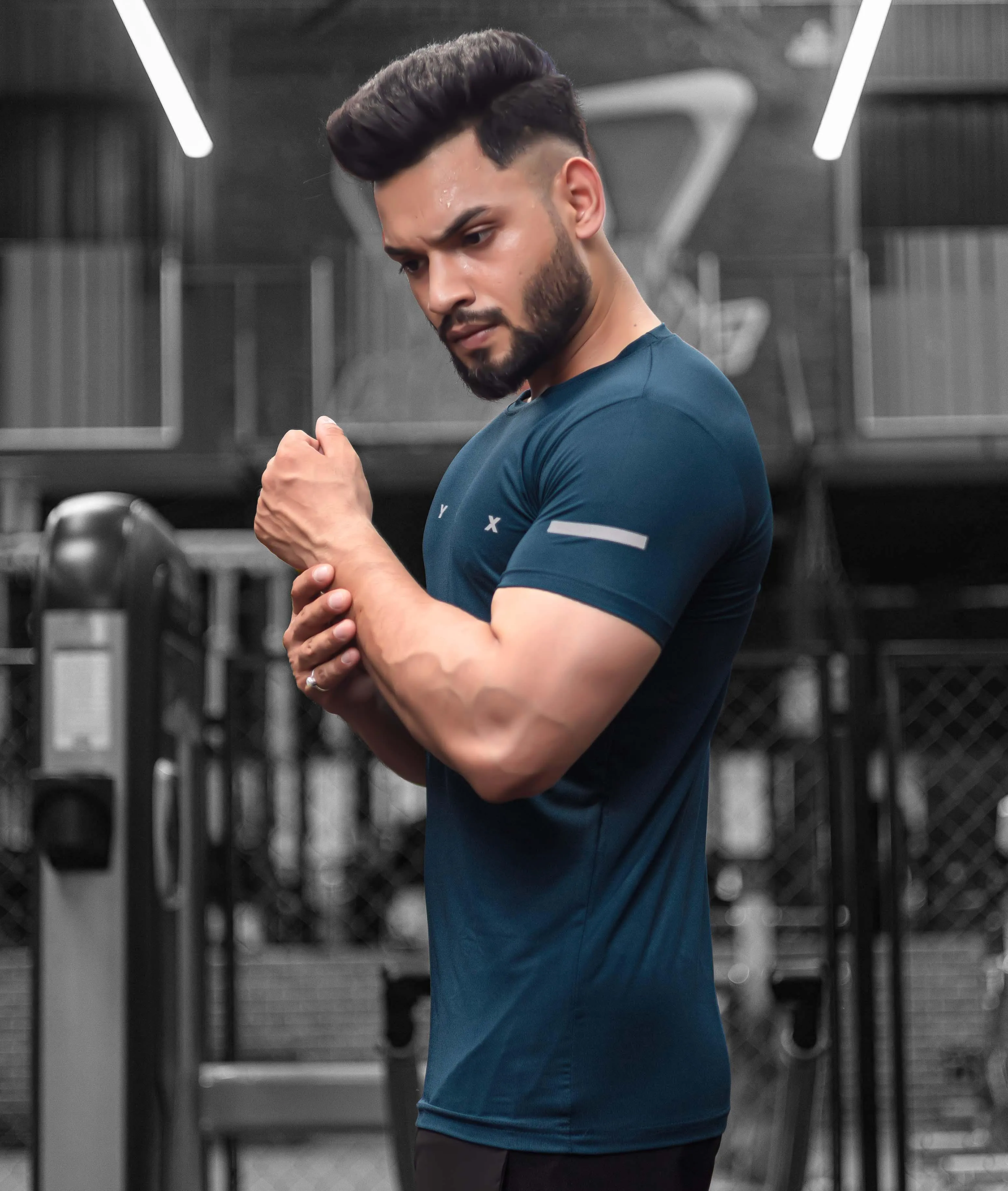 Ace GymX Tees: Teal Blue