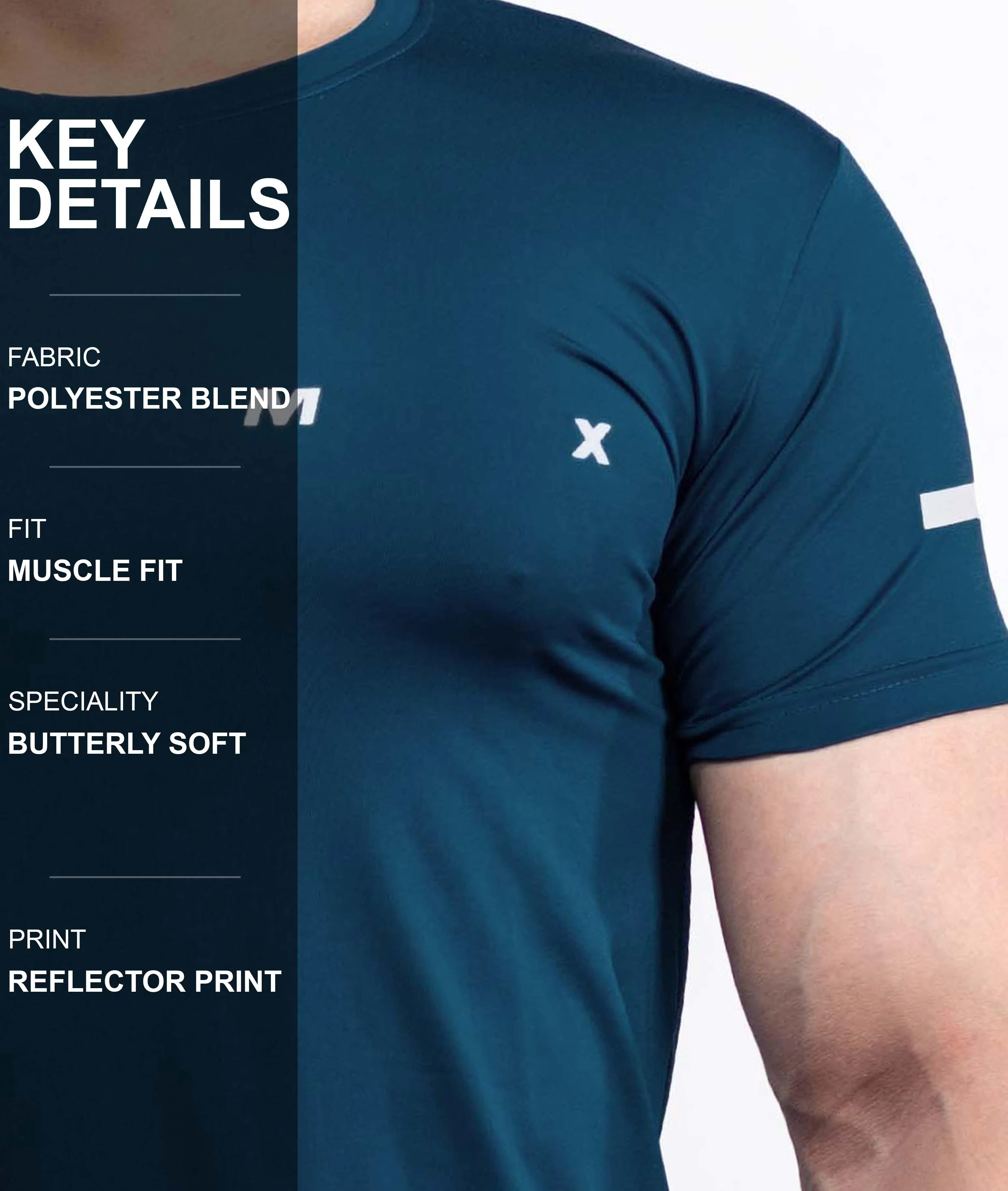 Ace GymX Tees: Teal Blue