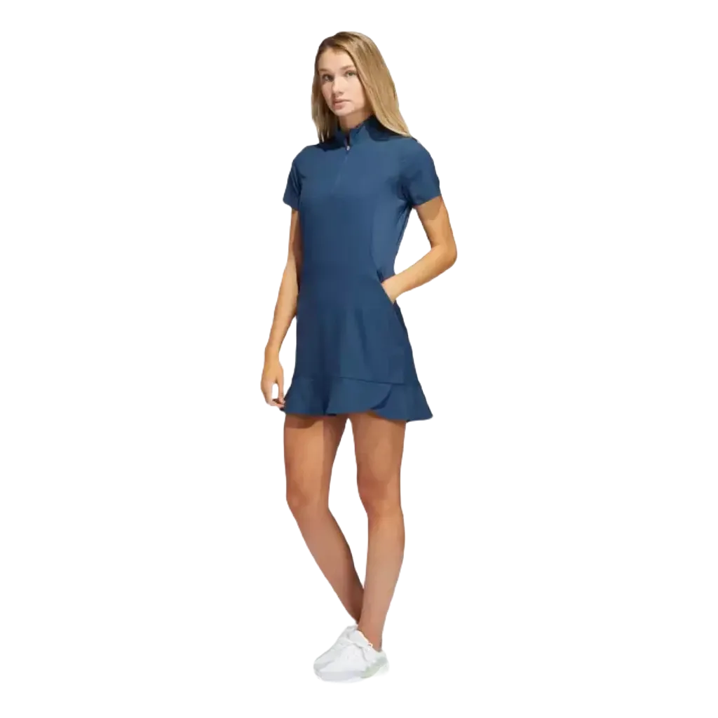 Adidas Ladies Frill Dress - Navy