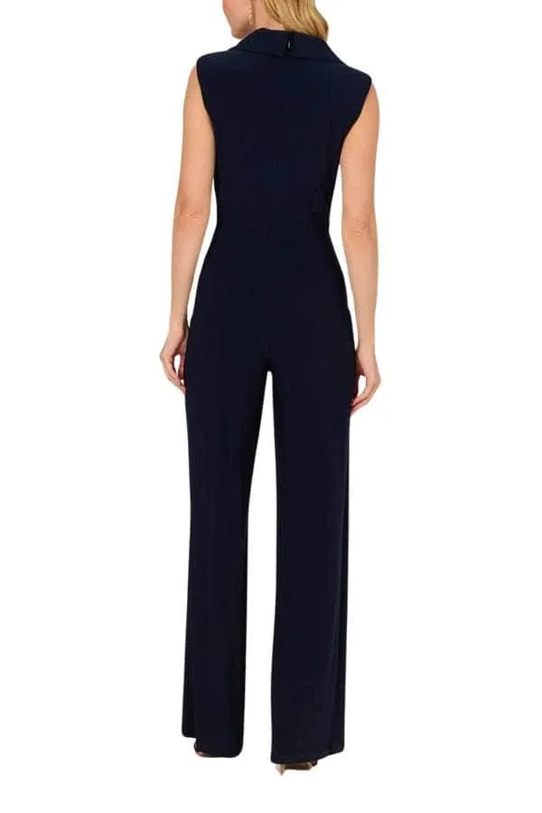 Adrianna Papell AP1D105272 - Collared V-Neck Wrap Bodice Jumpsuit