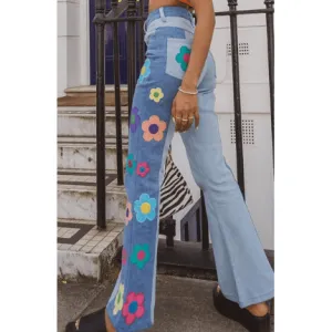 Applique Daisy Jeans