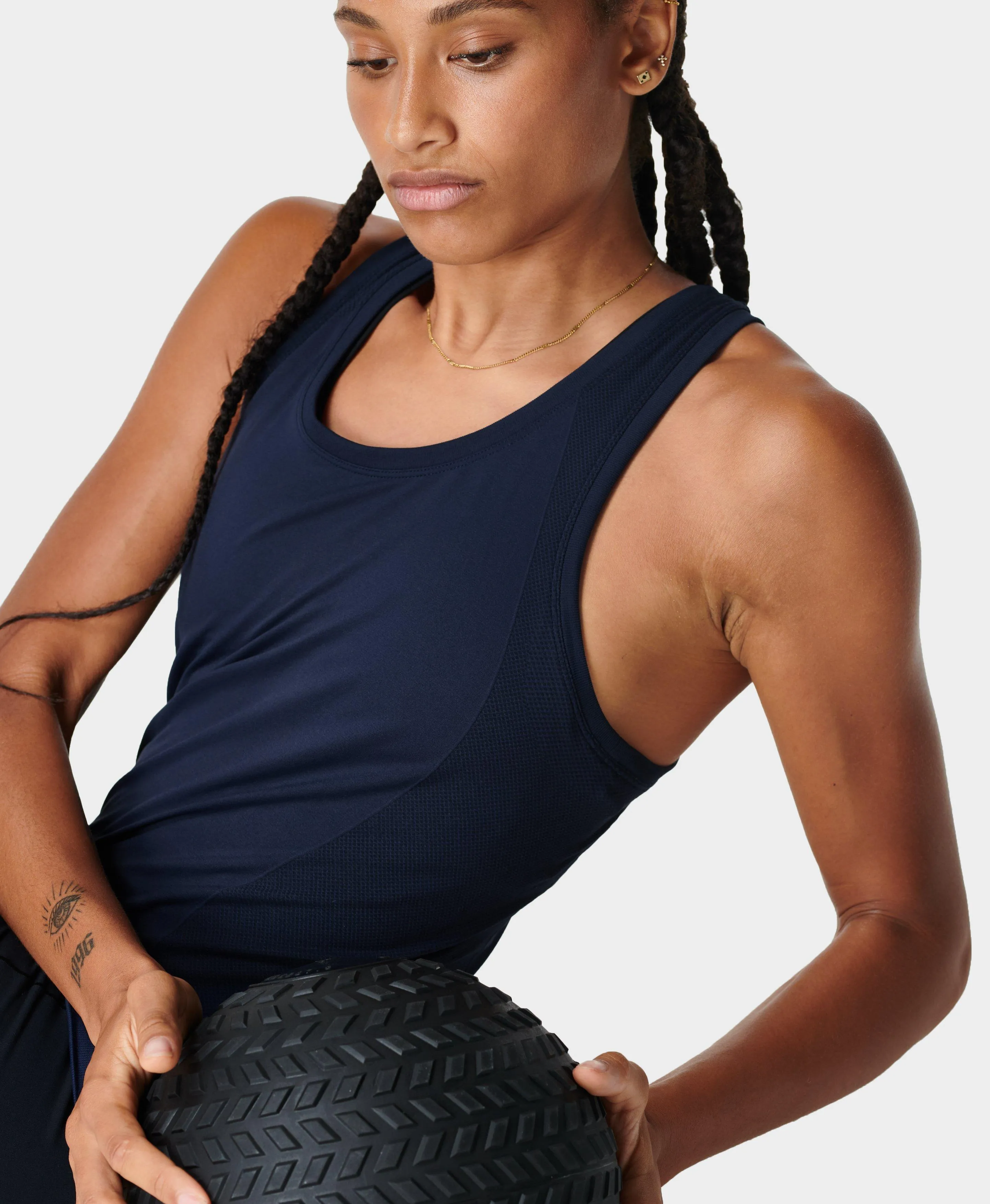 Athlete Crop Seamless Workout Sb6545c Navy-Blue