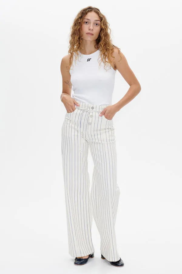 Baum Und Pferdgarten Ninia White Sand Pinstripe Trousers