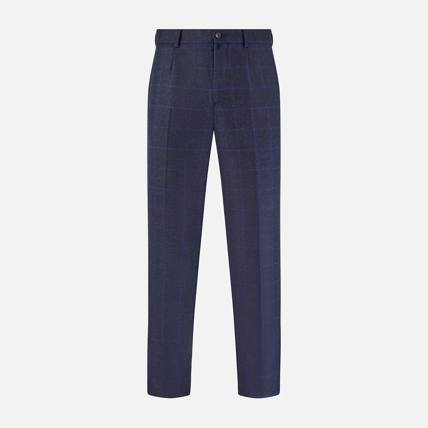 Blue Checked Navy Rupert Trousers