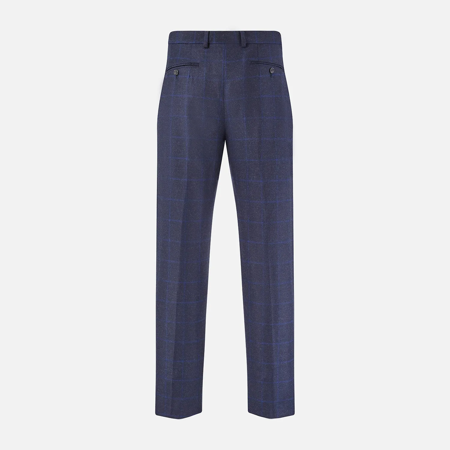 Blue Checked Navy Rupert Trousers