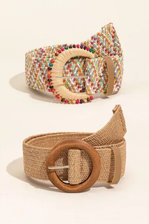 Boho Chic Style Flex Woven Belt! Polypropylene Lightweight Belt