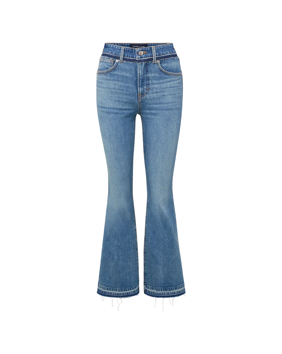 Carson Two-Tone Kick-Flare Jean