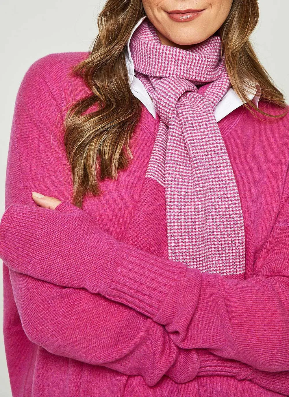 Cashmere Fingerless Gloves - Pink Soda