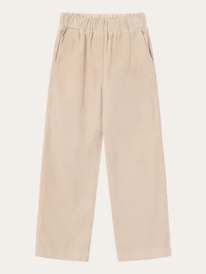 CHLOE barrel high-rise babycord elastic waistband pants - Light feather gray