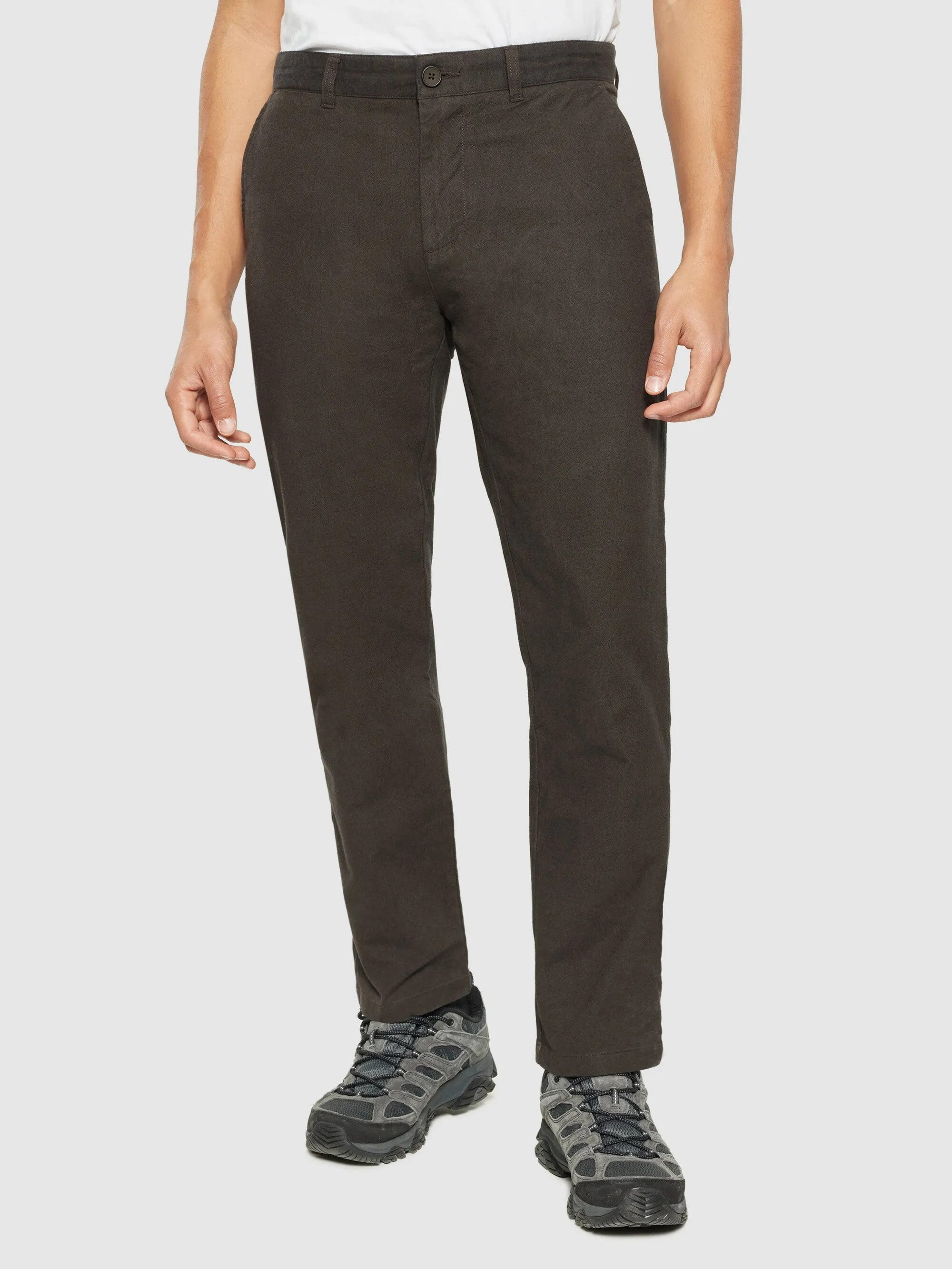 CHUCK regular flannel chino pants - Demitasse (brown)