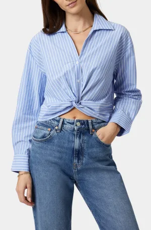 Crop Stripe Woven Shirt