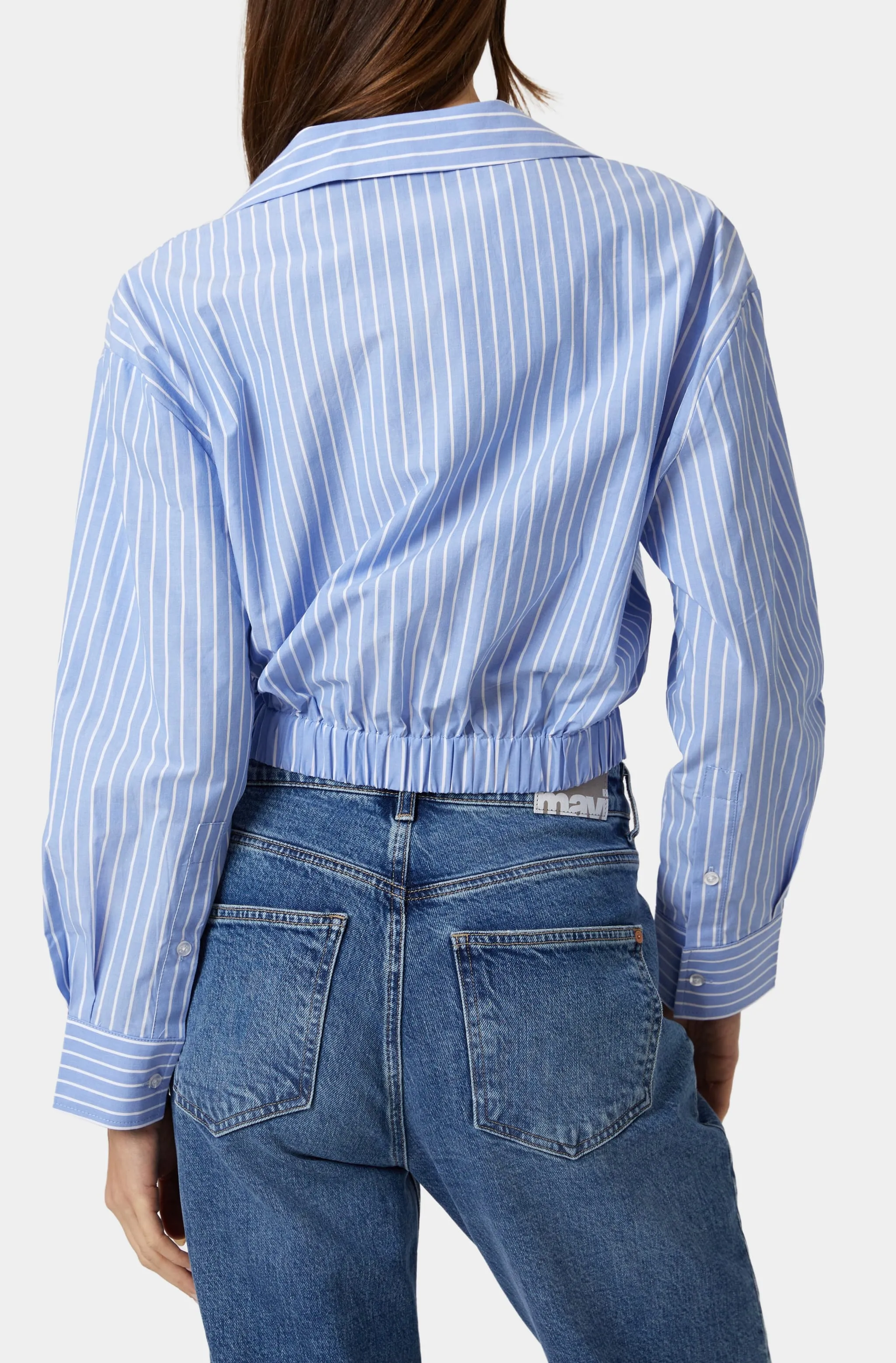 Crop Stripe Woven Shirt