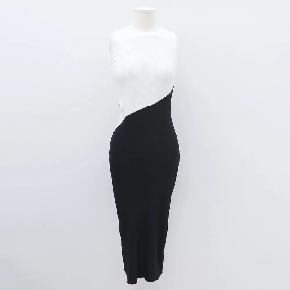 Cut Out Color Block Sleeveless Dress IM5