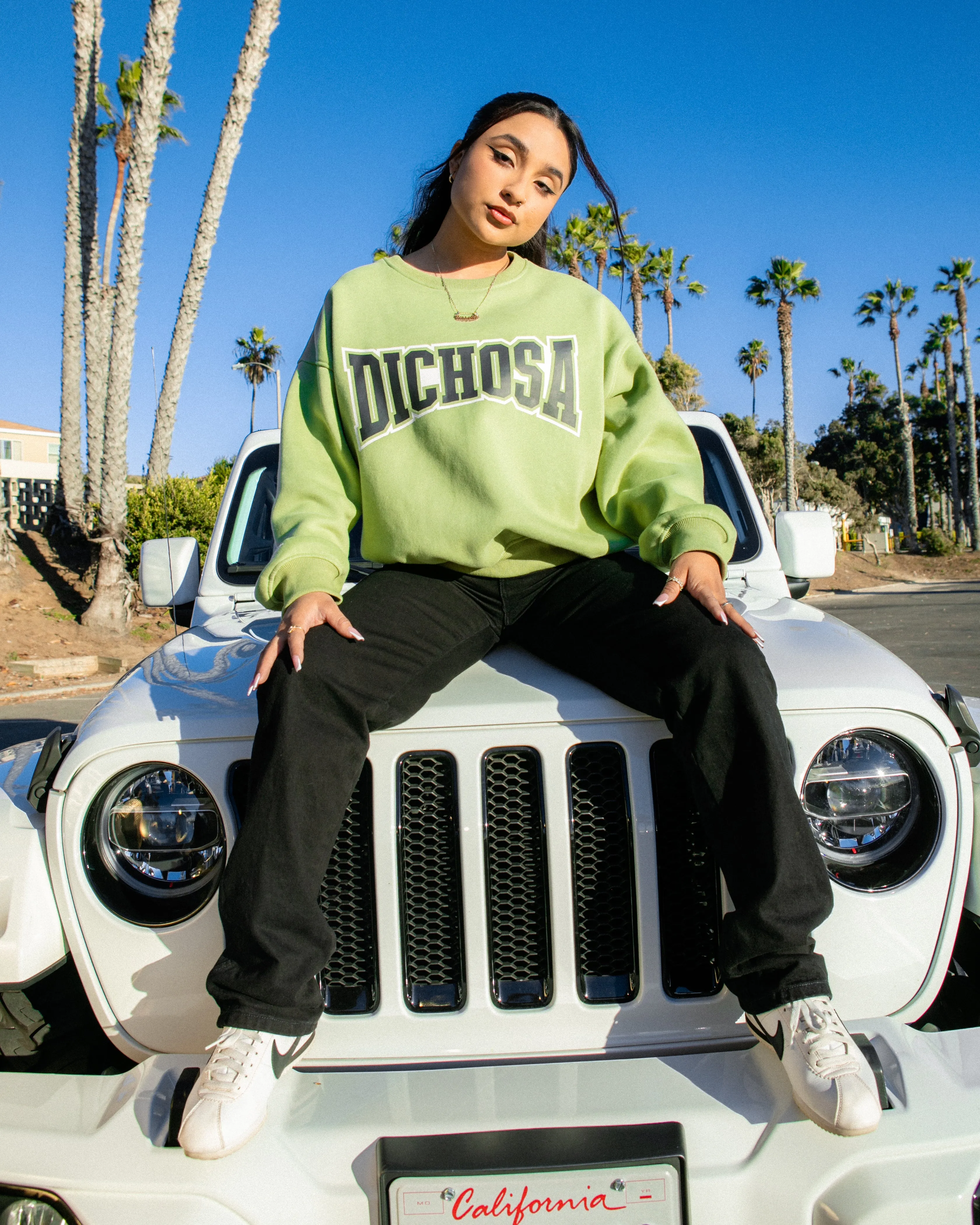 Dichosa Varsity Sweater - Avocado Green/Black