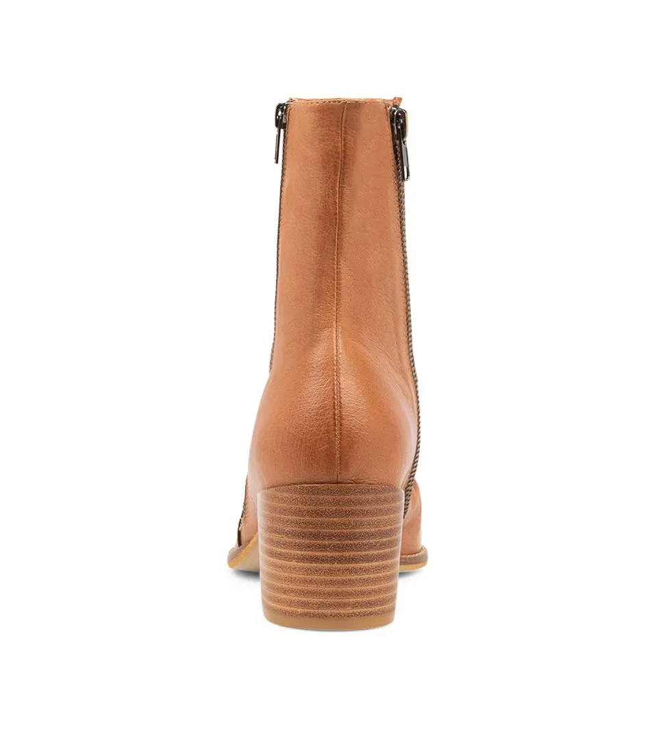 Django & Juliette Mannuel Tan and Black Leather Ankle Boot