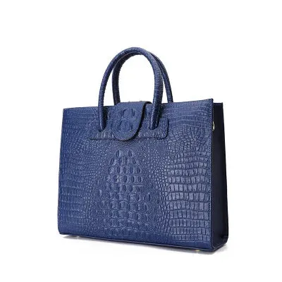 Exquisite Crocodile Pattern Genuine Leather Women's Shoulder Bag - Luxury Fashion for Business and Office, Perfect for Businesswomen and Professionals