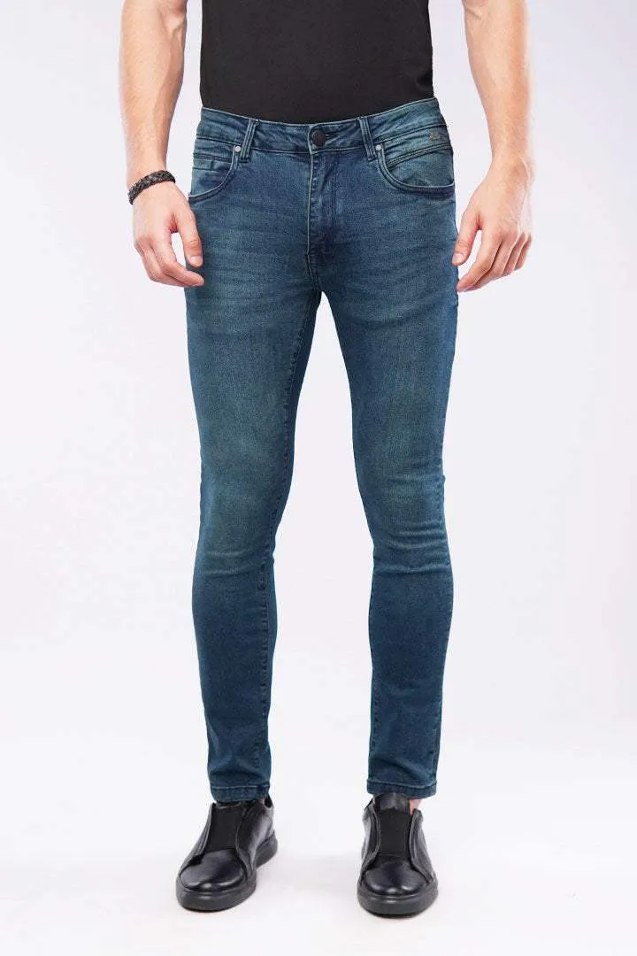 Faded Slim Fit Denim - Vintage Blue