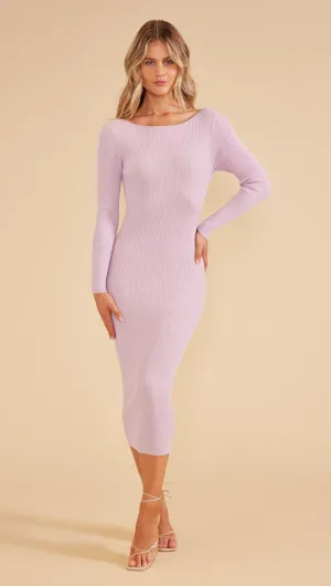 Fresco Twist Back Knit Dress Lavender