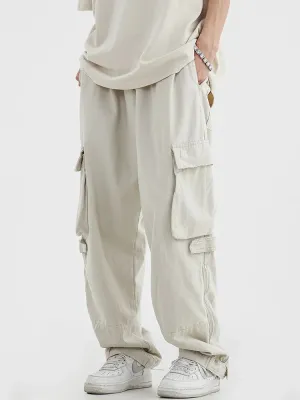 HH006 Hip Hop Cargo Pants -Hip Hop White Cargo Trousers - Streetwear Loose Casual Pants