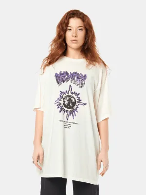 Misfit Sun Starter OS Tee Dress - Dirty White