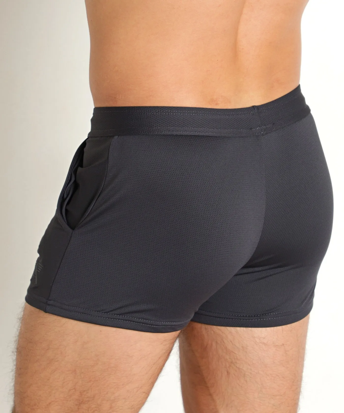 Pique Mesh Performance 2 Workout Shorts (Charcoal)