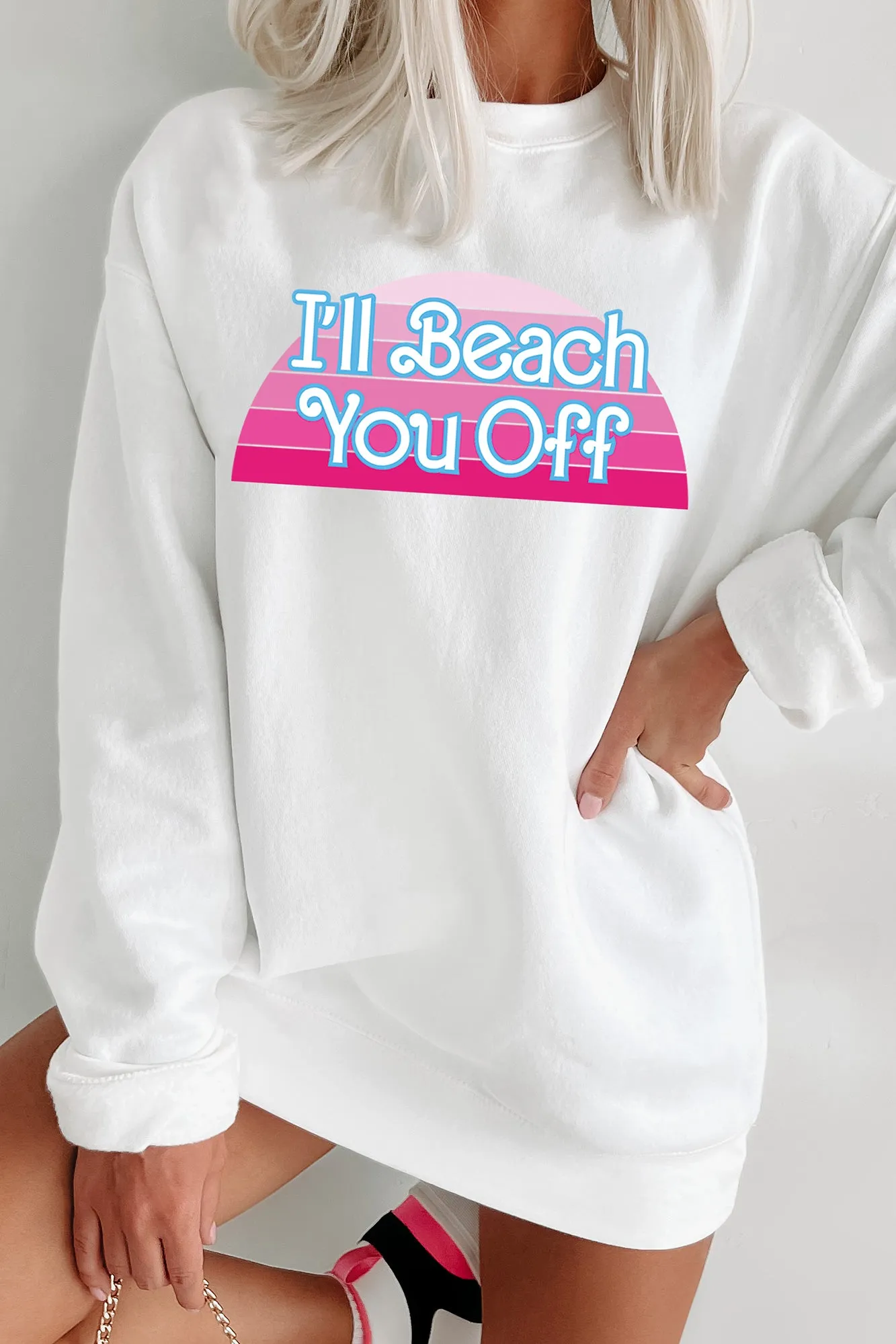 Ill Beach You Off Graphic Tee - Multiple Styles Available (White) - Print on Demand Collection