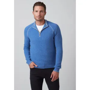 Raffi The Holden Long Sleeves Rib Trim Zip Mock Sweater