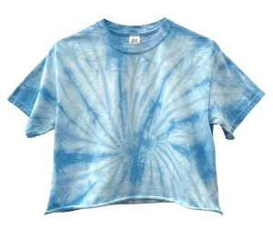 Sky Blue Tie-Dye Unisex Cropped Tee