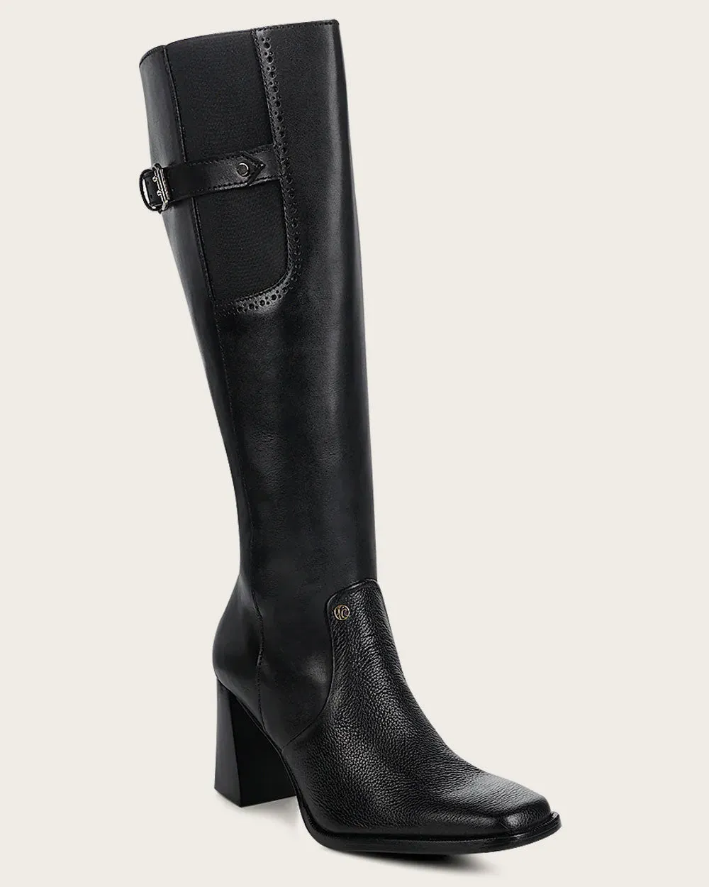 Tall minimalistic black boot