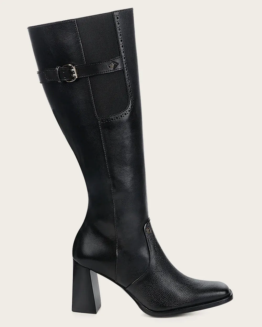 Tall minimalistic black boot